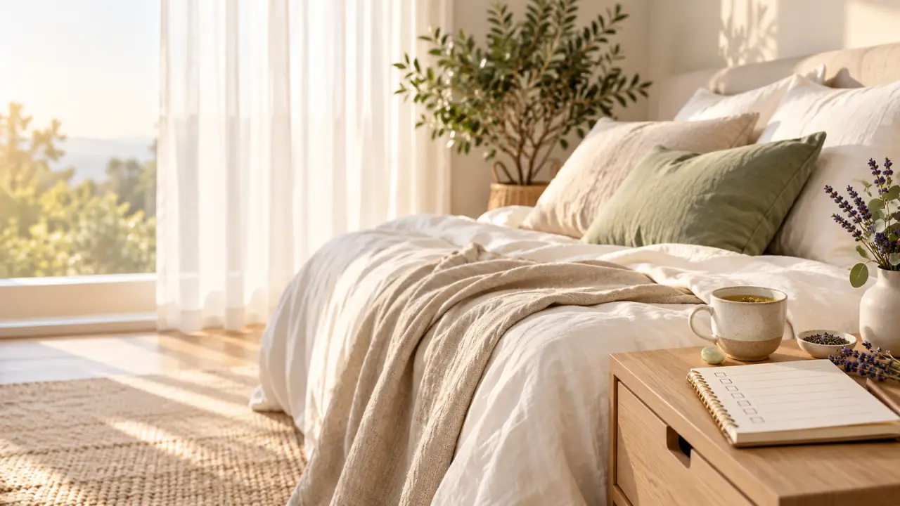 Chambre lumineuse et apaisante propice à un sommeil naturel