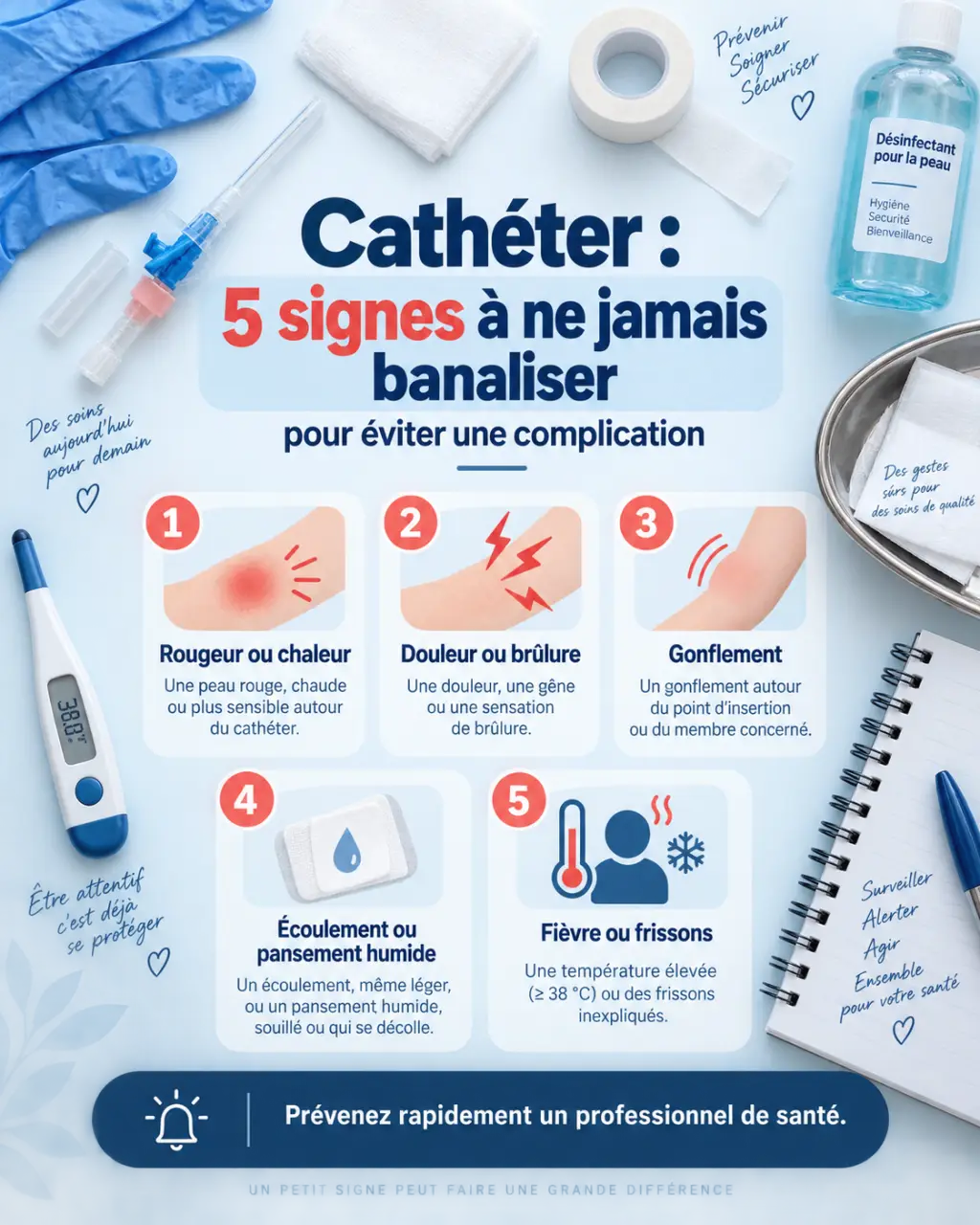 Cathéter : 5 signes à ne jamais banaliser pour éviter une complication