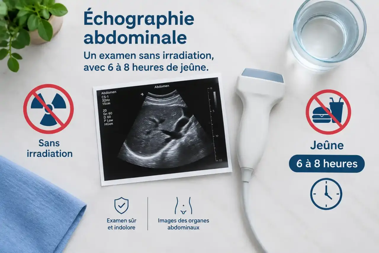 Échographie abdominale : un examen sans irradiation, avec 6 à 8 heures de jeûne