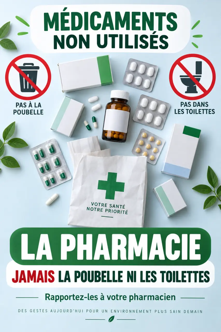 Médicaments non utilisés : la pharmacie, jamais la poubelle ni les toilettes