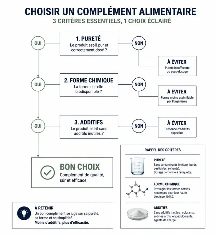 Critères de sélection pour les meilleures compléments alimentaires et pureté des formules