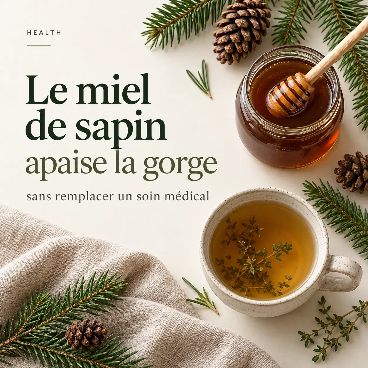 Le miel de sapin apaise la gorge, sans remplacer un soin médical